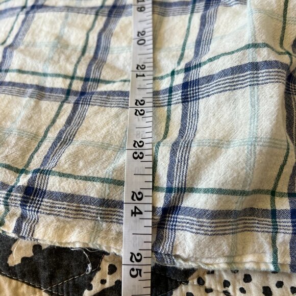 Jodifl Blue White Plaid High Neck Ruffle Cottagecore Academia Blouse Shirt Top - Picture 8 of 8